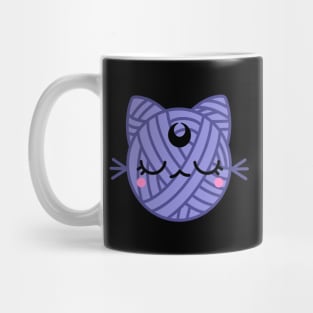 Purple Moon Cat Yarn Ball Mug